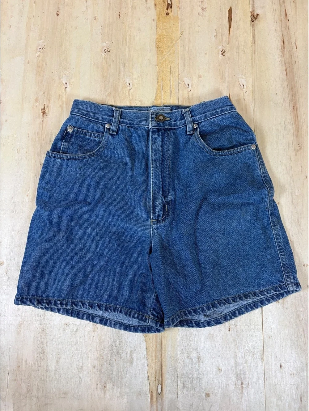 Vintage 90s High Rise Denim Shorts - Dark Wash Mom Shorts 6